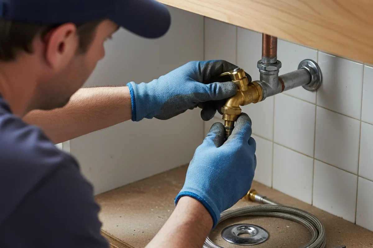 Shutoff valve and fitting work during Emergency Plumbing in Malden